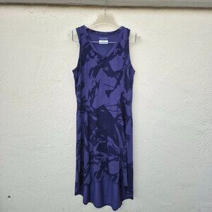Columbia Omni Freeze Blue Printed Tank Dress Outdoor Athleisure Workout Camping